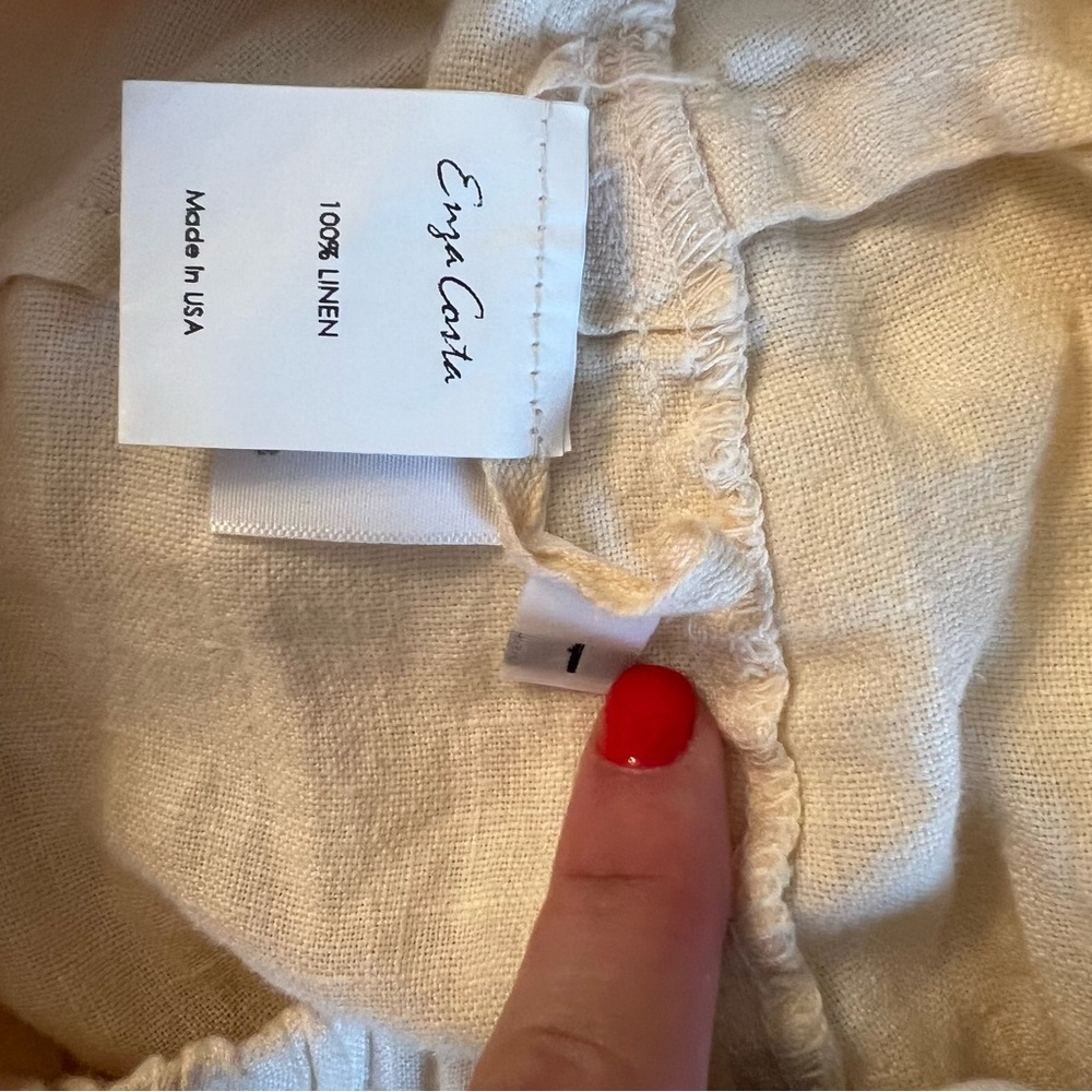 ENZA COSTA • Linen cropped drawstring pants • Small - Picture 6 of 7